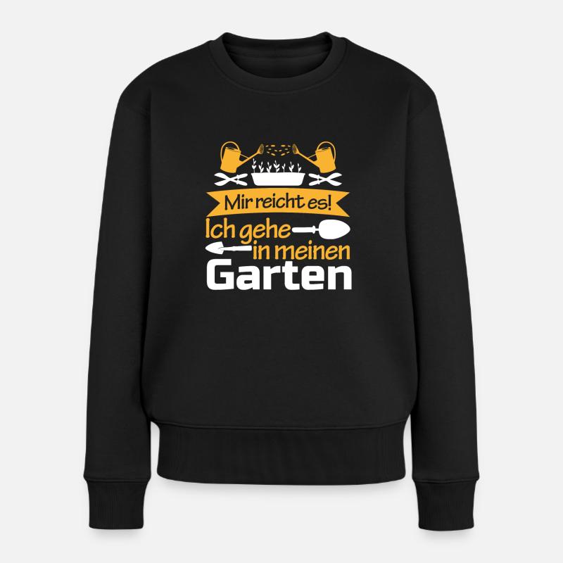 Mir reichts geh in meinen Garten Gärtner - Frauen Premium Bio Pullover - Schwarz