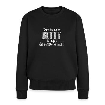 Betty - Frauen Premium Bio Pullover - Schwarz - Vorne - Julia (174cm)
