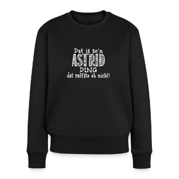 Astrid - Frauen Premium Bio Pullover - Schwarz - Vorne - Julia (174cm)