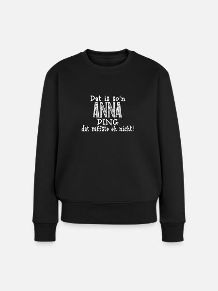 Anna - Frauen Premium Bio Pullover - Schwarz