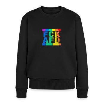 Contre les nazis - FCK AFD - Contre la droite - LGBTQ - Pull Premium bio Femme - noir - Devant - Julia (174cm)