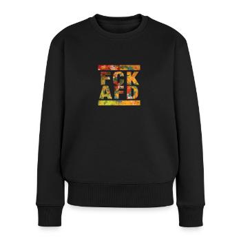 Contre les nazis - FCK AFD - Contre le droit - Pull Premium bio Femme - noir - Devant - Julia (174cm)