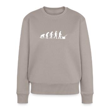 Evolution Schneefräse Schneeräumer Winterdienst - Frauen Premium Bio Pullover - Taupe - Vorne - Julia (174cm)