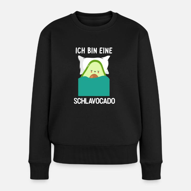 Avocado Schlafshirt Schlafanzug Geschenk - Frauen Premium Bio Pullover - Schwarz