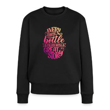 Wein - Frauen Premium Bio Pullover - Schwarz - Vorne - Julia (174cm)
