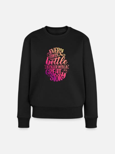 Wein - Frauen Premium Bio Pullover - Schwarz