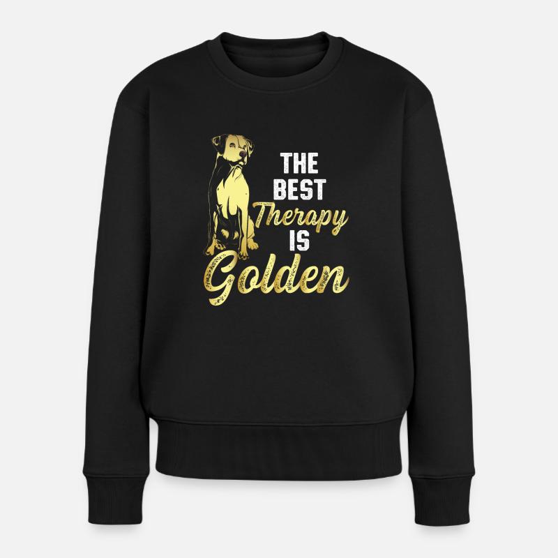 Golden Retriever - Frauen Premium Bio Pullover - Schwarz