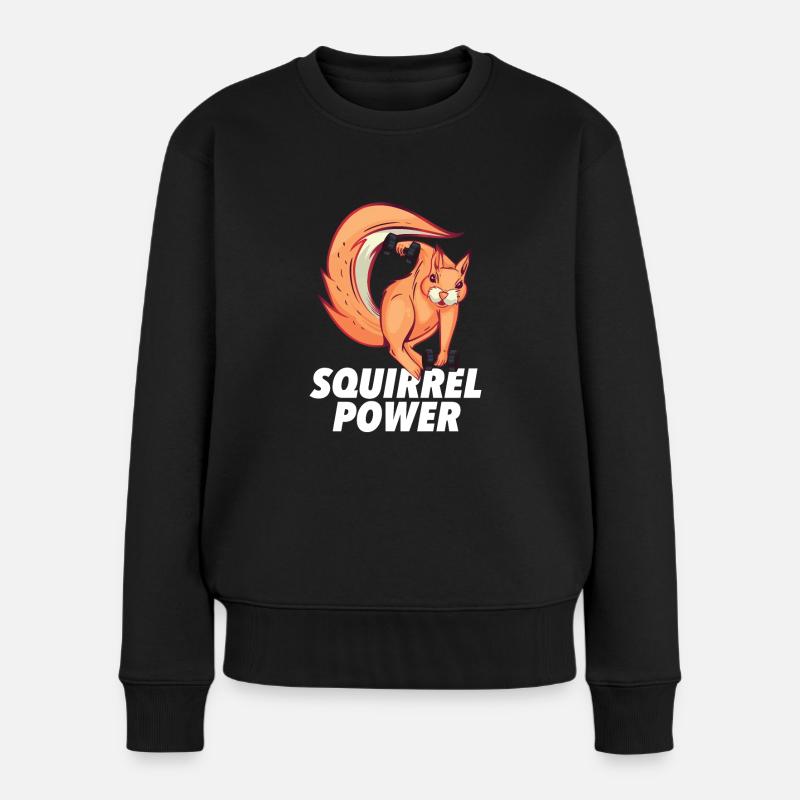 Eichhörnchen - Frauen Premium Bio Pullover - Schwarz