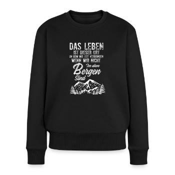 Berg - Frauen Premium Bio Pullover - Schwarz - Vorne - Julia (174cm)
