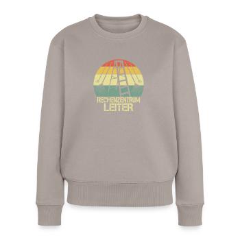 Rechenzentrum Retro Vintage Rechen & Besen Leiter - Frauen Premium Bio Pullover - Taupe - Vorne - Julia (174cm)