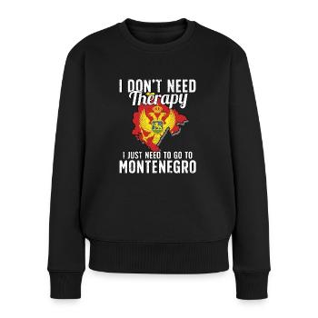 Montenegro flag I Montenegrin Souvenirs - Frauen Premium Bio Pullover - Schwarz - Vorne - Julia (174cm)
