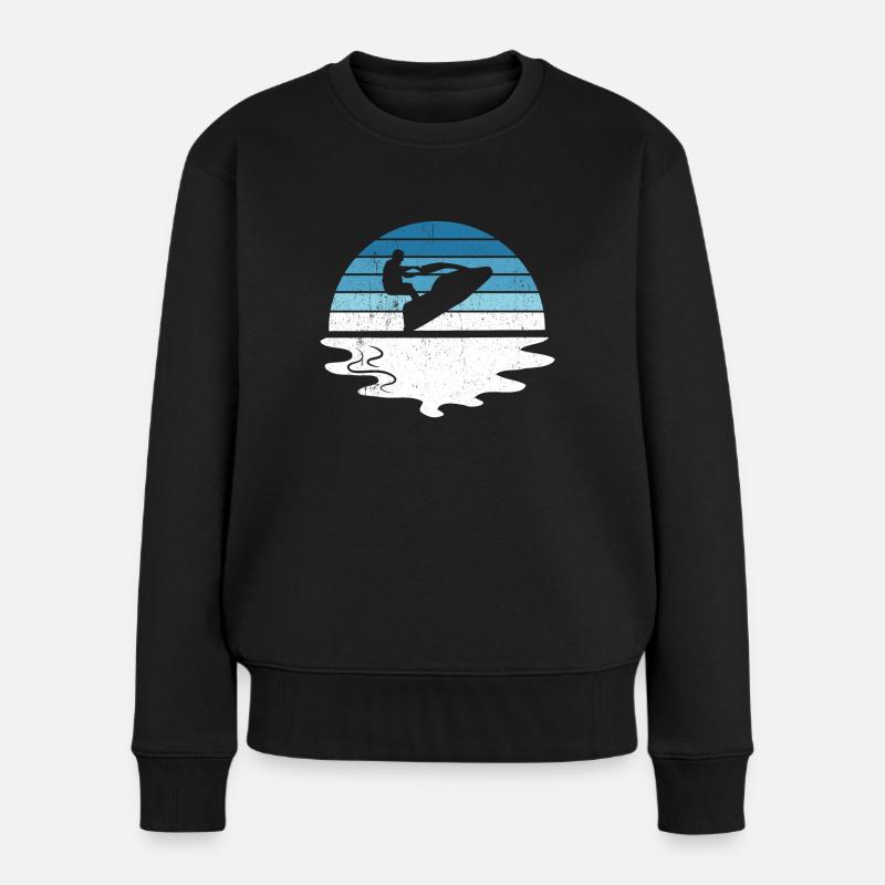 Jetski Wassersport Jet Ski Sonne Geschenk - Frauen Premium Bio Pullover - Schwarz