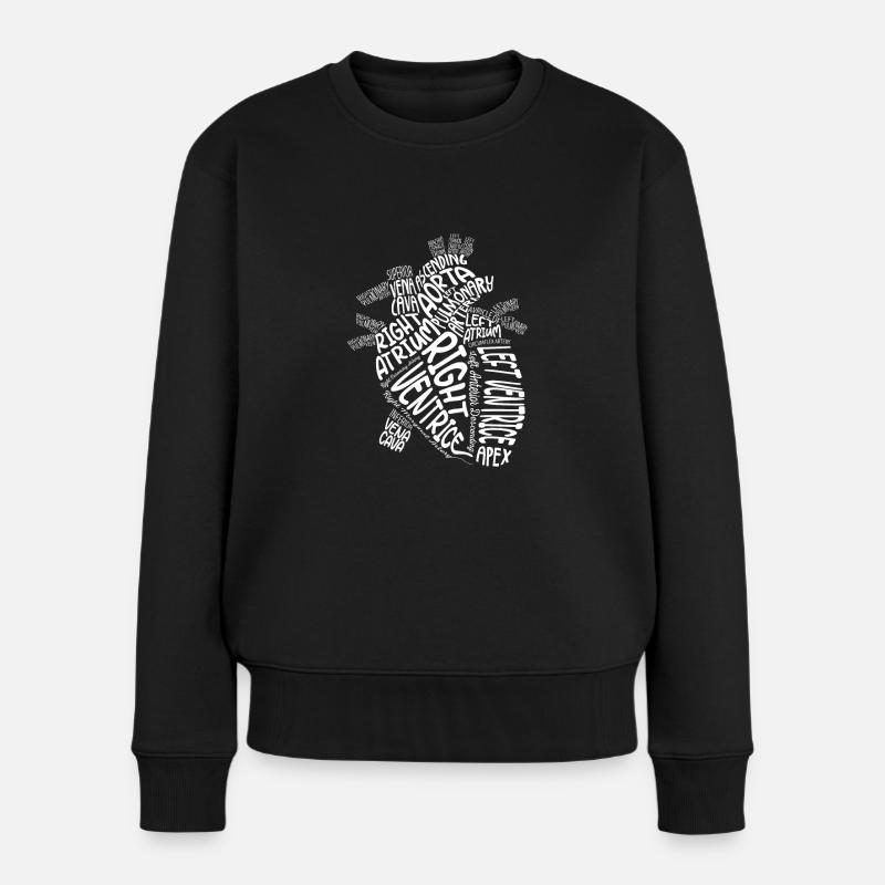 Anatomisches Herz Kardiologe Anatomie Kardiologie - Frauen Premium Bio Pullover - Schwarz