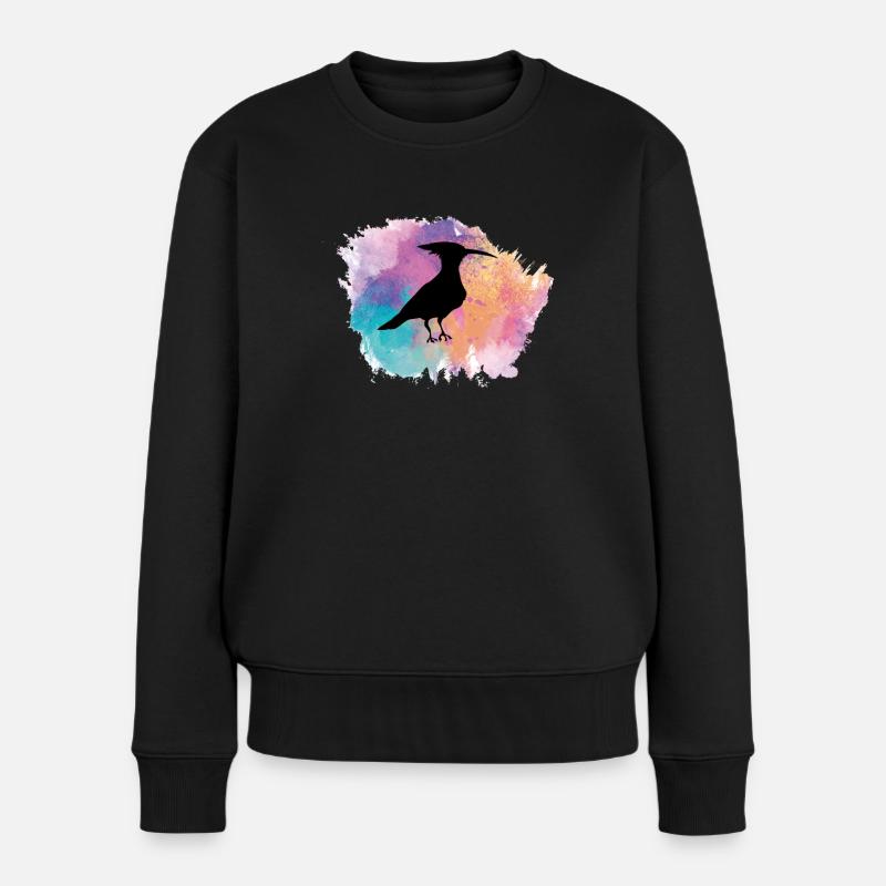 Wiedehopf Vogel Natur Schutz - Frauen Premium Bio Pullover - Schwarz