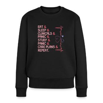 Krankenschwester Klinik Studieren Lustig Geschenk - Frauen Premium Bio Pullover - Schwarz - Vorne - Julia (174cm)