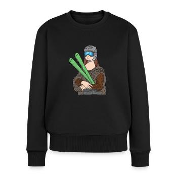 Mona Lisa Skier Leonardo Da Vinci Ski Hiver - Pull Premium bio Femme - noir - Devant - Julia (174cm)