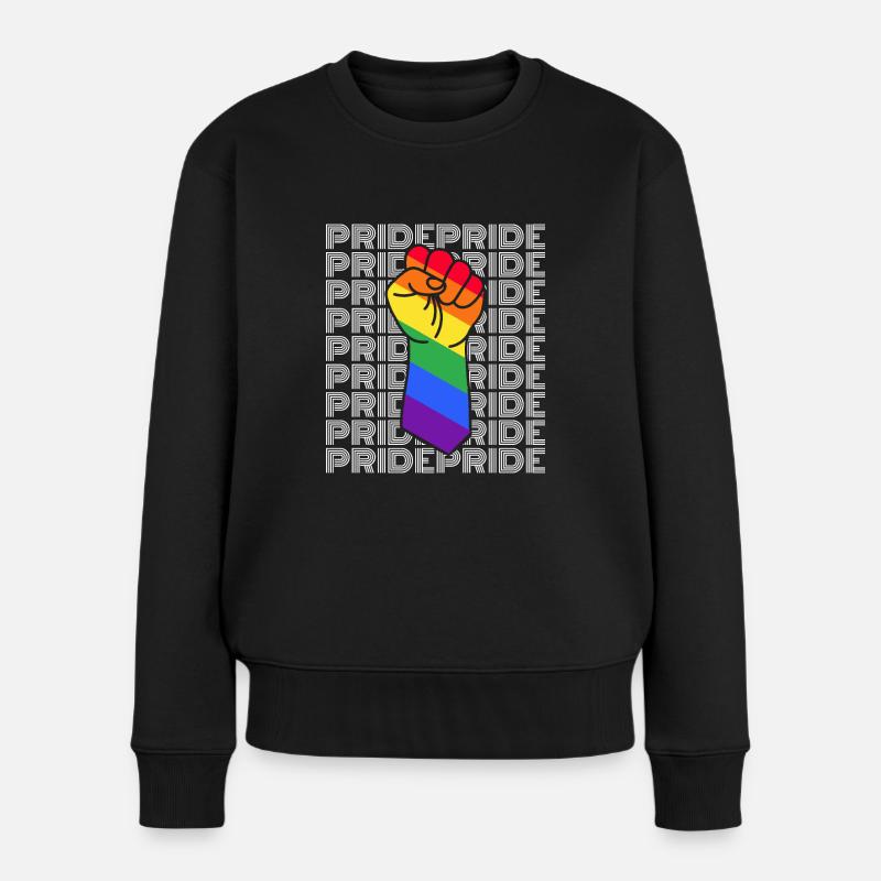 Pride LGBT Spruch Geschenk Rechte Queer - Frauen Premium Bio Pullover - Schwarz