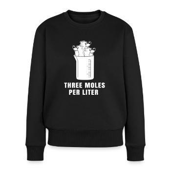 Two Moles Per Liter Science Humor Animal Pun - Frauen Premium Bio Pullover - Schwarz - Vorne - Julia (174cm)