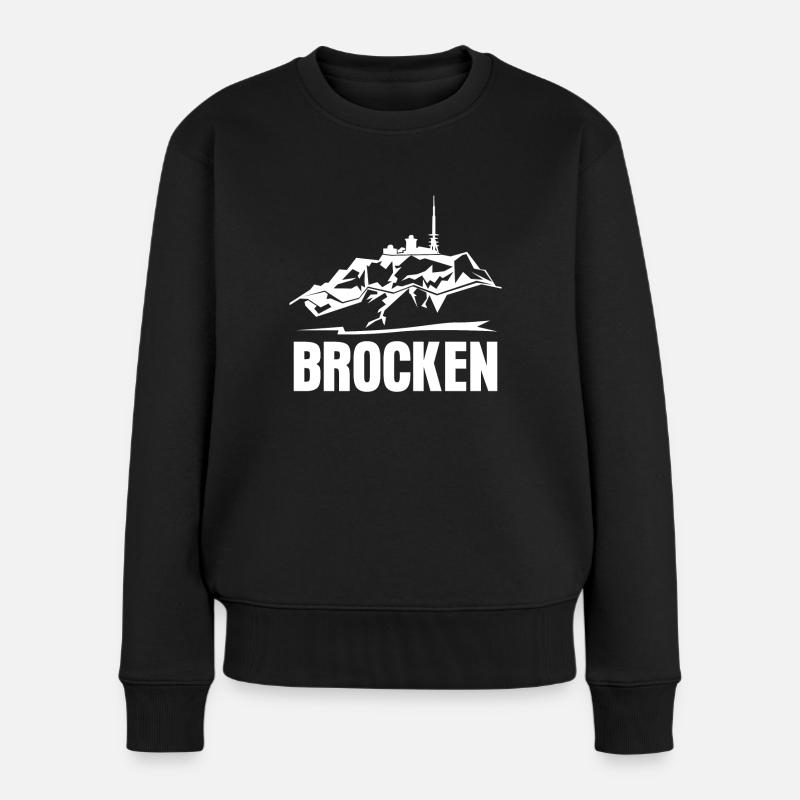 Harz Wandern Harzer Brocken - Frauen Premium Bio Pullover - Schwarz