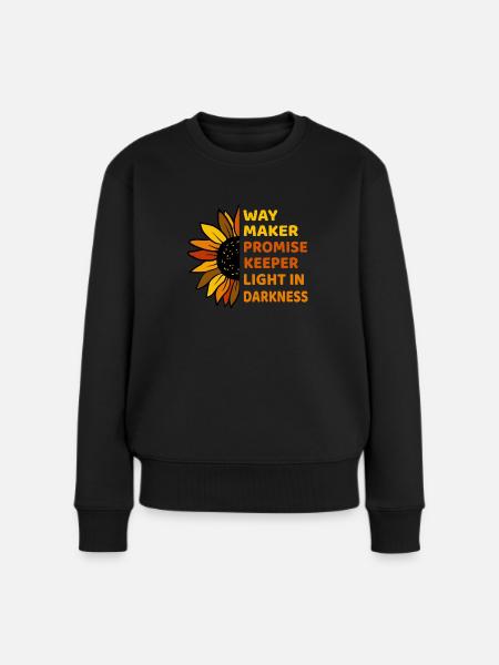 Waymaker & Christliche Kleidung - Frauen Premium Bio Pullover - Schwarz