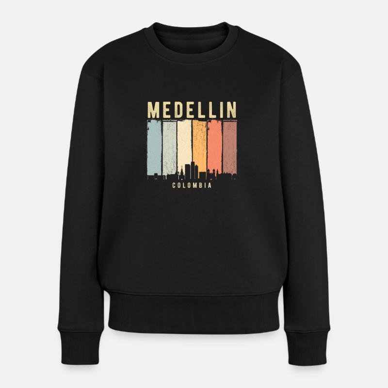Medellin Colombie Skyline - Pull Premium bio Femme - noir
