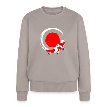 Koi poisson cadeau poisson japonais - Pull Premium bio Femme - taupe - Devant - Julia (174cm)