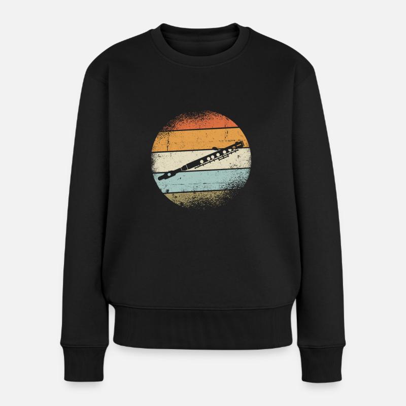 Oboe - Frauen Premium Bio Pullover - Schwarz