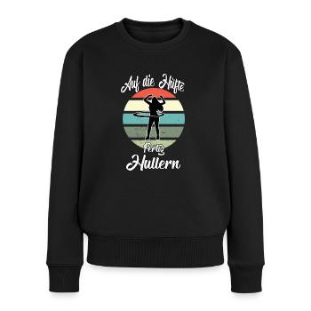 Hullern Workout Frauen Fitness Hula Sport - Frauen Premium Bio Pullover - Schwarz - Vorne - Julia (174cm)
