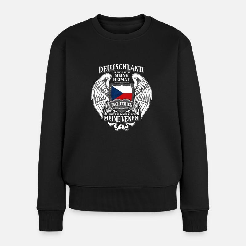 Tschechien - Frauen Premium Bio Pullover - Schwarz