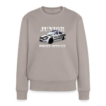 Officier de police subalterne Policier De voiture de police - Pull Premium bio Femme - taupe - Devant - Julia (174cm)