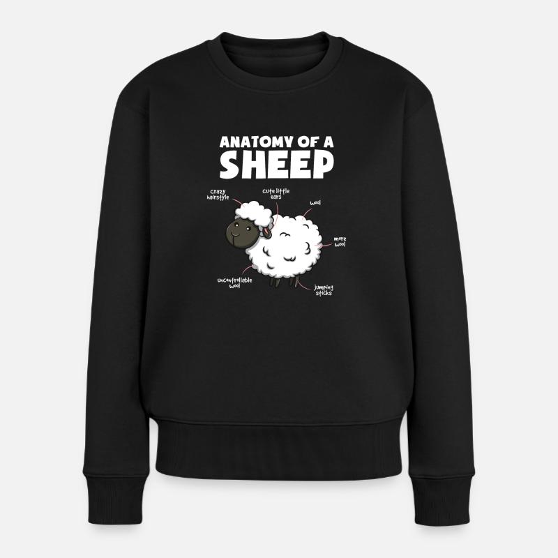 Anatomy of a sheep - Frauen Premium Bio Pullover - Schwarz