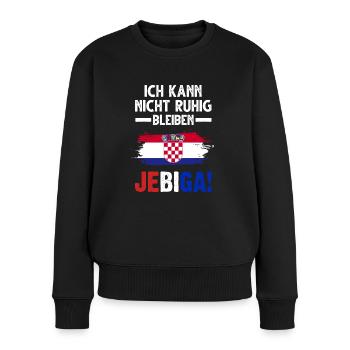 Jebiga Kroatischer Spruch Kroatische Flagge - Frauen Premium Bio Pullover - Schwarz - Vorne - Julia (174cm)