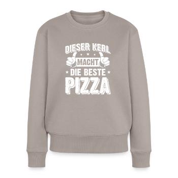 Pizzabäcker - Frauen Premium Bio Pullover - Taupe - Vorne - Julia (174cm)