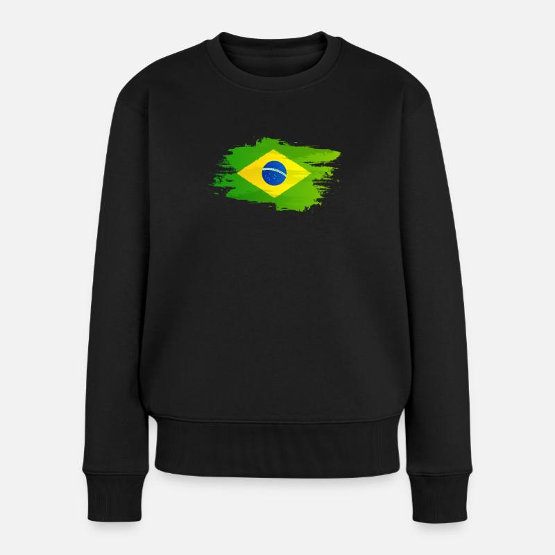 Brasilien - Frauen Premium Bio Pullover - Schwarz