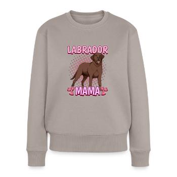 Brauner Labrador Labbi Labrador Mama - Frauen Premium Bio Pullover - Taupe - Vorne - Julia (174cm)