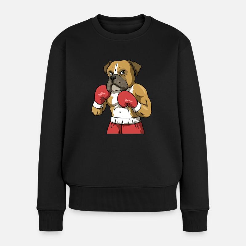 Boxer Dog Boxing Boxer chien cadeau - Pull Premium bio Femme - noir