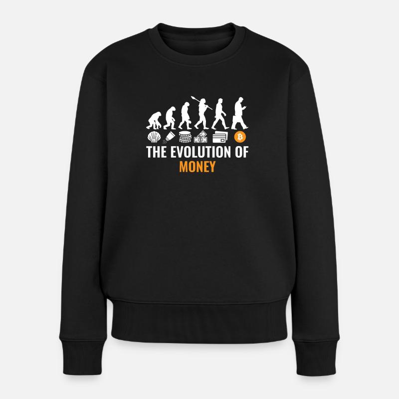 Bitcoin Evolution Crypto Millionaire Cryptocurrenc - Frauen Premium Bio Pullover - Schwarz
