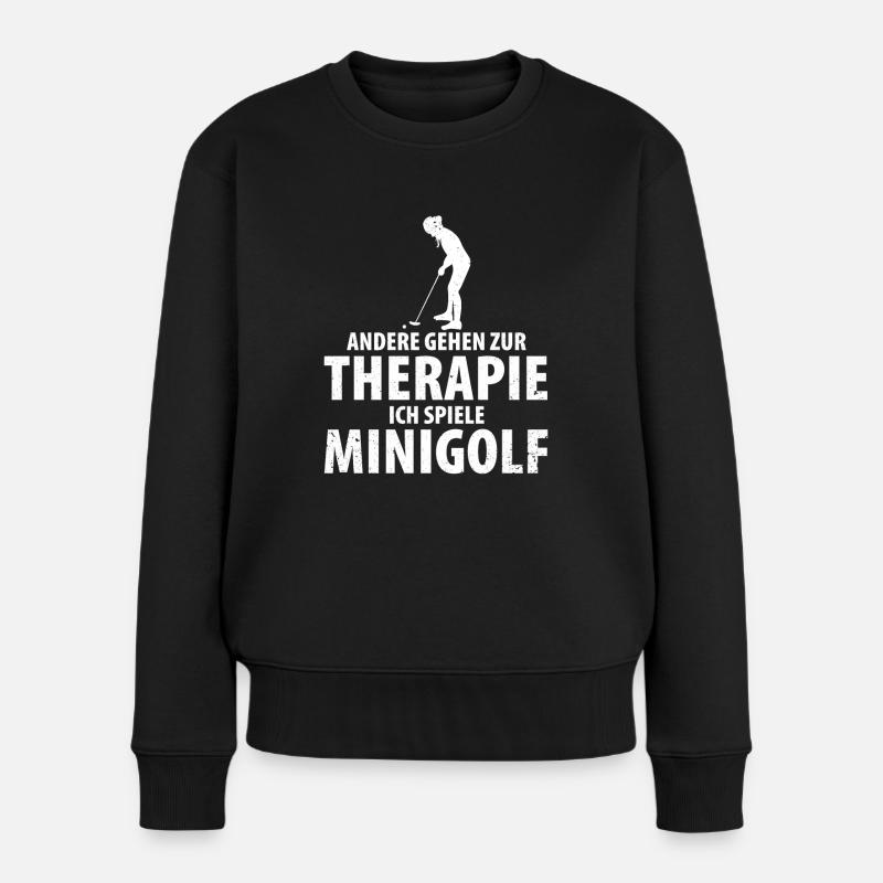 MINIGOLF MINIGOLFER MINIGOLFERIN - Frauen Premium Bio Pullover - Schwarz