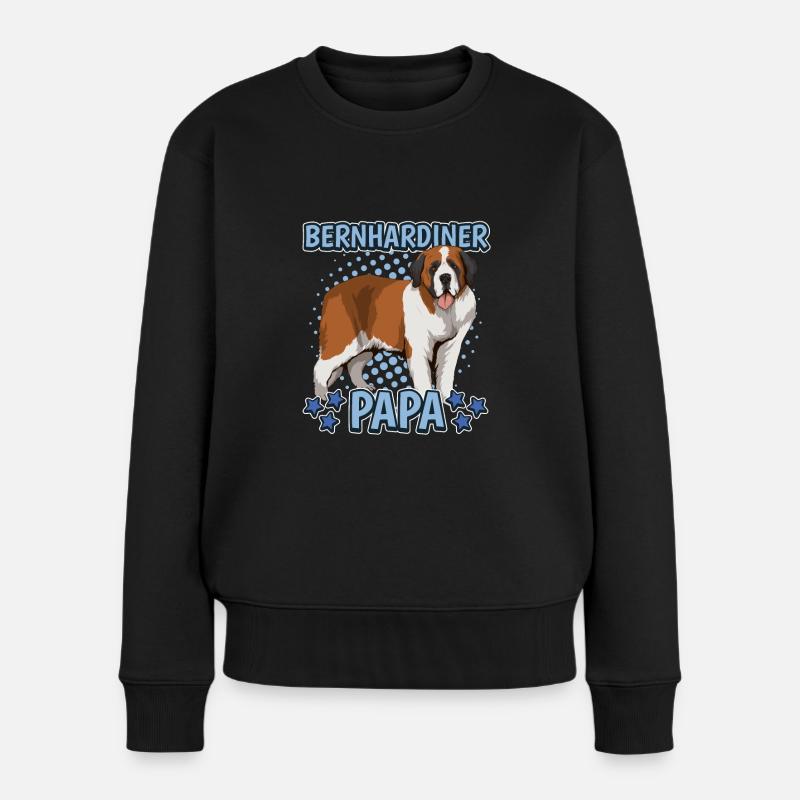 Bernhardiner Papa - Frauen Premium Bio Pullover - Schwarz