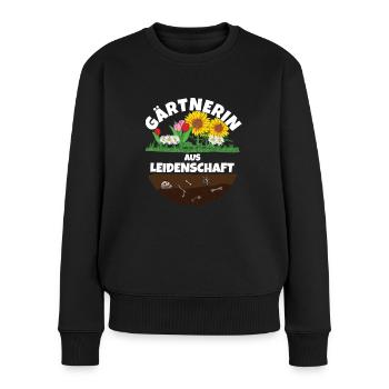 Gärtnerin aus leidenschaft - Frauen Premium Bio Pullover - Schwarz - Vorne - Julia (174cm)