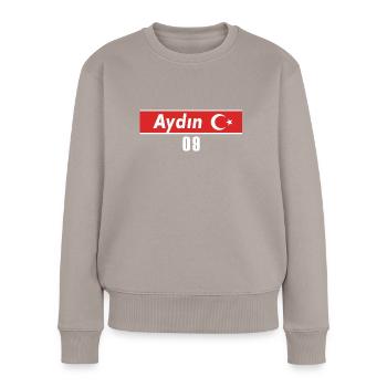 09 Aydin Türkisches Nummernschild als Geschenk - Frauen Premium Bio Pullover - Taupe - Vorne - Julia (174cm)