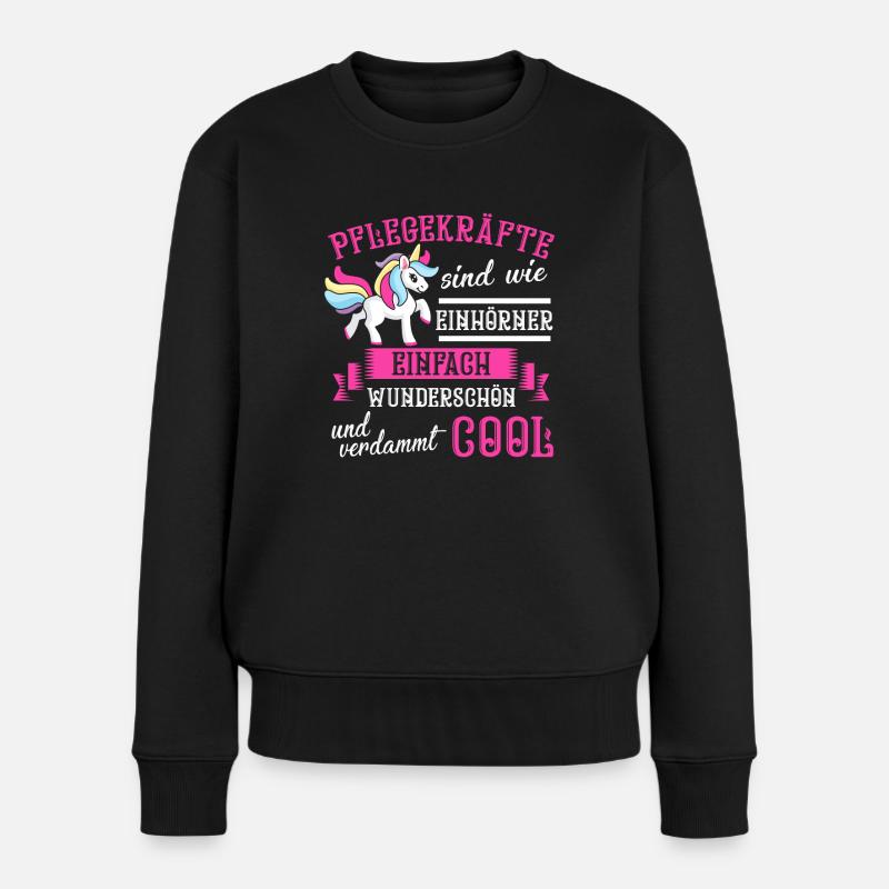 Pflegekraft Pflegekräfte Pflegerin Geschenk - Frauen Premium Bio Pullover - Schwarz