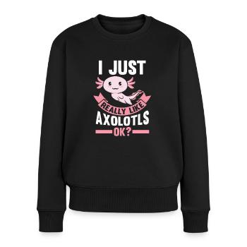 Axolotl Axolotl Geschenk - Frauen Premium Bio Pullover - Schwarz - Vorne - Julia (174cm)