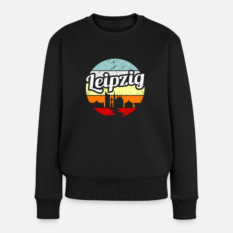 Leipzig - Frauen Premium Bio Pullover - Schwarz