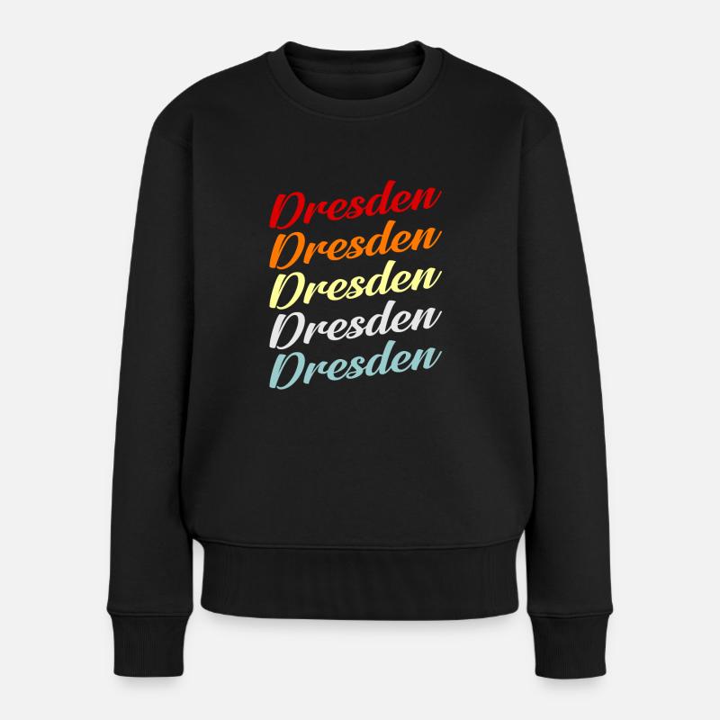 Dresden - Frauen Premium Bio Pullover - Schwarz