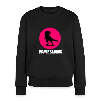 MAMIE SAURUS - DINOSAURE - T-REX - Pull Premium bio Femme - noir - Devant - Julia (174cm)