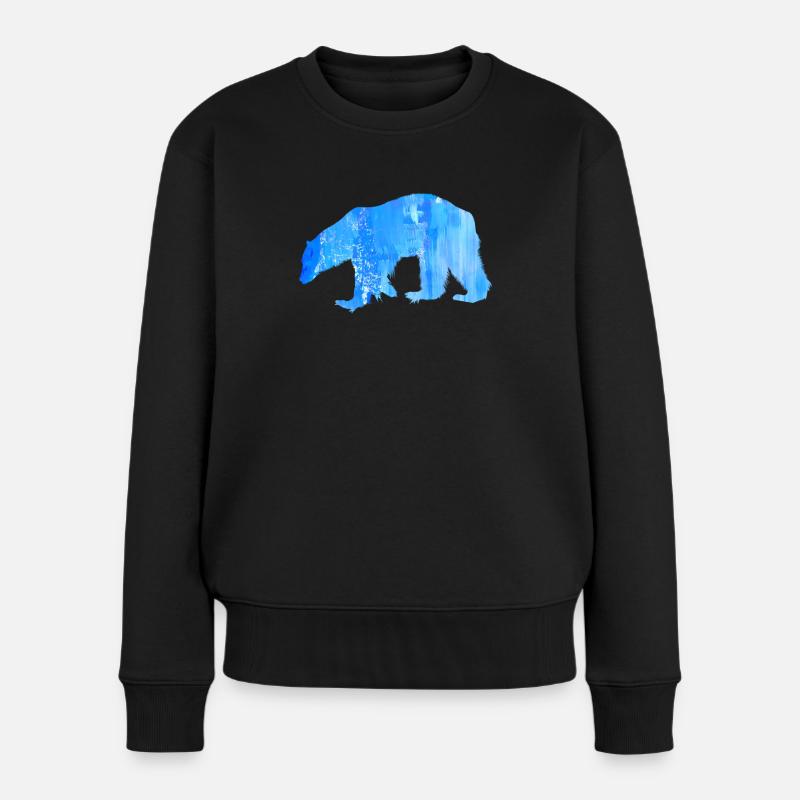 Eisbär - Frauen Premium Bio Pullover - Schwarz