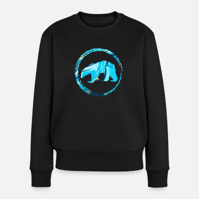 Eisbär - Frauen Premium Bio Pullover - Schwarz
