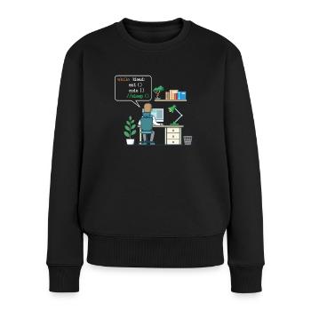 Eat Code Sleep | Funny Coder Programmierer - Frauen Premium Bio Pullover - Schwarz - Vorne - Julia (174cm)