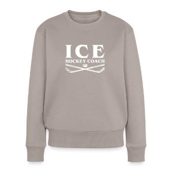 Ice Hockey Coach Eishockey Trainer - Women's Premium Organic Jumper - taupe - Front - Julia (174cm)